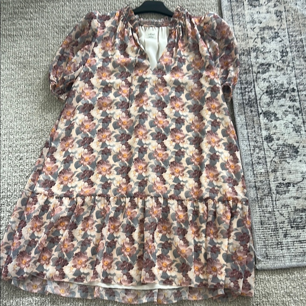 Wilfred Floral Dress - Pink and Brown